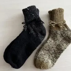 手編み靴下　120 ウール100%