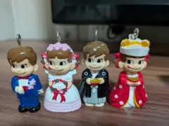 ペコちゃん ポコちゃん ウェディング キーホルダー 4体セット