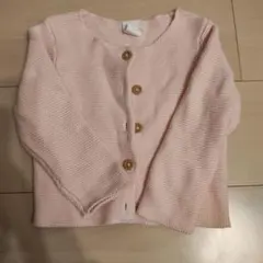 ピンク ボタン付きカーディガン6ー9М