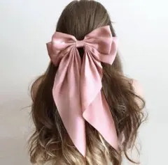 リボンバレッタ 大きめ ビッグサイズ ヘアアクセ ハーフアップ 上品 春 結婚式