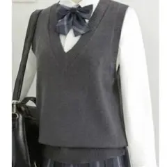 スクールベスト グレー Vネック 制服 学生服 コスプレ　Ｌサイズ 新品未使用