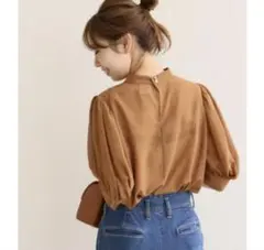 Spick & Span　ドットシフォン　ベルスリーブ　ブラウス　¥13,200