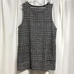 チェック柄 ノースリーブ ワンピース
