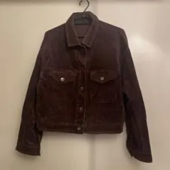 UNIQLOコーデュロイクロップトジャケット ダークパープル　SーM