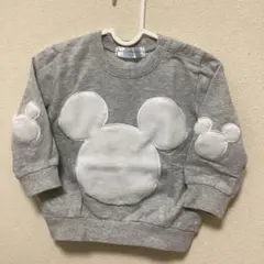 デイズニーランド　ミッキーマウス　トレーナー　80 グレー
