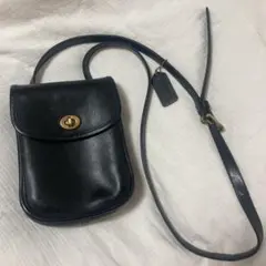 COACH オールドコーチ レザー ショルダーバッグ ブラック