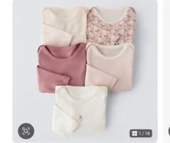 ZARA 長袖 ボディスーツ 花柄 ピンク 68 5枚セット