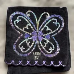 ANNA SUI 蝶刺繍 タオル生地のポーチ