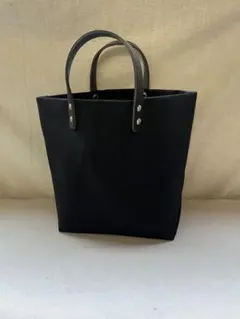 普通サイズ?帆布トートバッグ　@ko 革持ち手　ハンドメイド