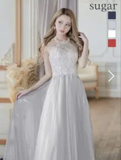 キャバドレス　ドレス　ロング　チュール　ビジュー　Lip line sugar