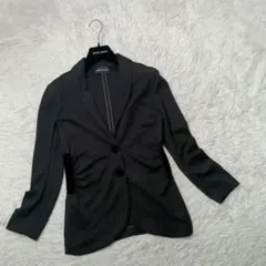 美品■EMPORIO ARMANI テーラードジャケット ストレッチ素材 ベロア