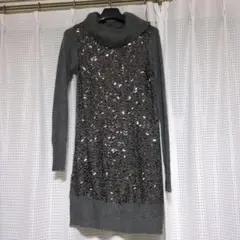 GAP スパンコールニットワンピース　160センチ　大人S 黒　ブラック