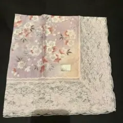 宇野千代 桜花柄 レース大判ハンカチ 新品未使用 65cm×65cm