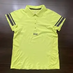 PGG パーリーゲイツ　ゴルフ　レディース　半袖ポロシャツ 蛍光黄緑　サイズ0