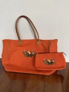 ラルフローレン　キャンパストートバッグ　ポーチ付き