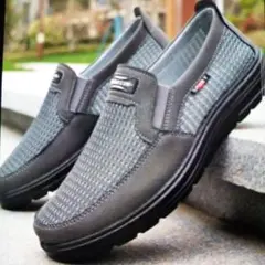 メンズ通気性ノンスリップ超軽量スニーカー☆スリッポン