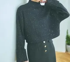 ★6/16まで値下げ中★ mysty woman スパンコールラメリブニットのサムネイル