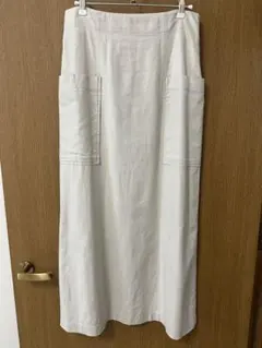 Rey beams 麻/スリット入りロングスカート/Lのサムネイル