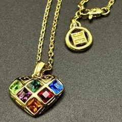 ジバンシィ ネックレス ハート クリアストーン ひし形 Gチャーム 
