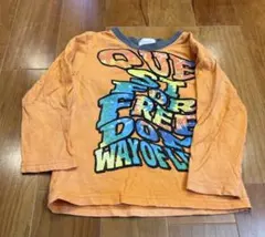 オレンジ 長袖Tシャツ 100cm