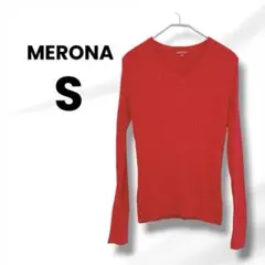 MERONA 赤 Vネック セーター S 海外古着