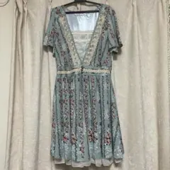 axes　アクシーズファム　M　花柄レースワンピース　フリル　ロリータ　ガーリー