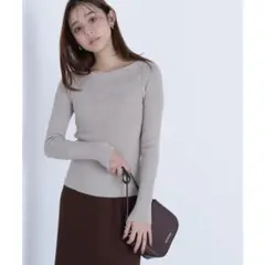 【新品】 NATURAL BEAUTY BASIC ボートネックモールリブニット