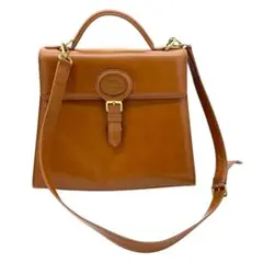 DAKS ダックス レザー ハンドバッグ ブラウン ショルダー付