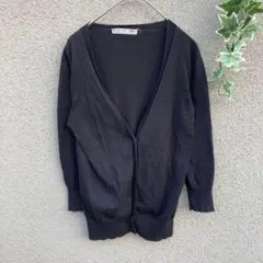 【SM2】 カーディガン シンプル 無地 黒 ブラック