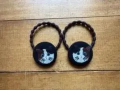 猫イラスト ヘアゴム 2個セット