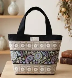 【ハンドメイド】インド刺繍リボン ミニトートバッグ ♫