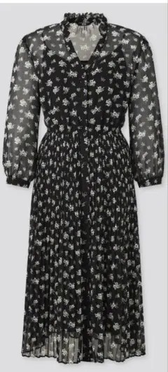 美品！【ユニクロ】 JOY OF PRINT ～シフォンプリーツワンピース