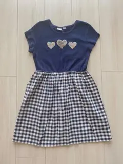 【美品】gap キッズ 紺色ワンピース Sサイズ(120㎝)