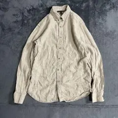 00s BANANA REPABLIC コットンリネン長袖シャツ　無地　バナリパのサムネイル