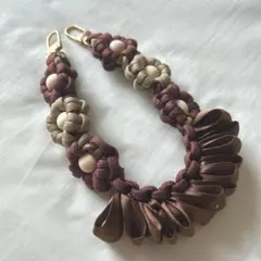 スマホストラップ ハンドストラップ パラコード マクラメ ウッド ビーズ