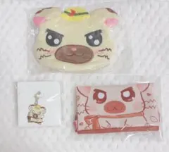 とっとこハム太郎　タイショーくん　ふわふわフェイスポーチ、メタルチャーム、巾着