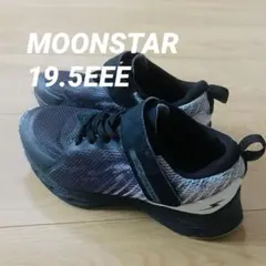 ムーンスター　19.5EEE キッズスニーカー ブラック/グレー ベルクロ　3E