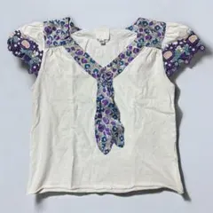 ANNA SUI 半袖カットソー 花柄刺繍 XSサイズ レディース 夏物のサムネイル