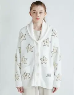 ジェラートピケ　スーパーマリオ　ジャガードカウチン　カーディガン　スター