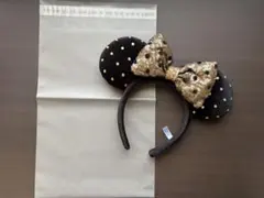 ディズニー　カチューシャ　ベロア　ゴールド