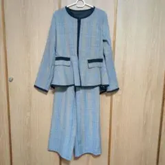 グレー系チェック セットアップ M 美品
