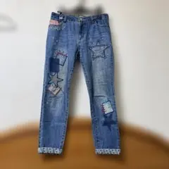 rough 星柄刺繍 パッチワーク デニムパンツのサムネイル