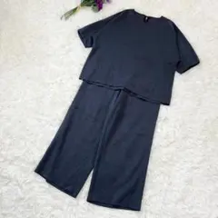 7-IDconcept. セットアップ ワイドパンツ チャコールグレー キレイめ