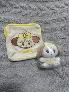 mikko ガチャ　ぬいぐるみ２　もこもこポーチ　スフレ　セット