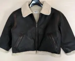 ボア付き黒レザージャケット　子供用/110cm