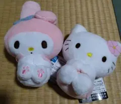 サンリオキャラクターズ　まちぼうけぬいぐるみ　ハローキティ　マイメロディ