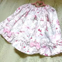 BABY！リボン付きピンクフレアスカート