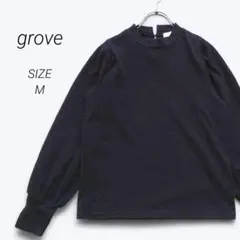 a2294▶グローブ　grove　長袖トップス【M】ボリューム袖　スタンドカラー