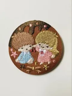 サンリオキャラクターズ 刺繍缶バッジビスケット3 リトルツインスターズ