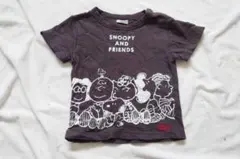 スヌーピー Tシャツ ダークグレー 80cm